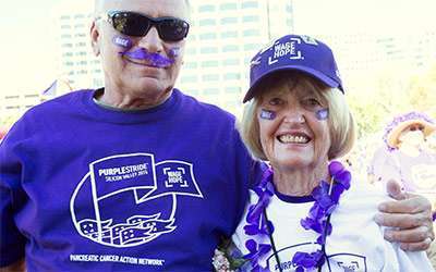 Diane and her friend Chuck Cheatham at PurpleStride Silicon Valley.