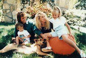 Michael Landon with his wife, son and daughter before he passed away from pancreatic cancer