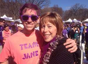 Eric Doppelt’s beloved aunt, Jane Negrin, is fighting pancreatic cancer. He rallied friends and family to be part of Team Jane at several PurpleStride events in the spring and will do so again next year.