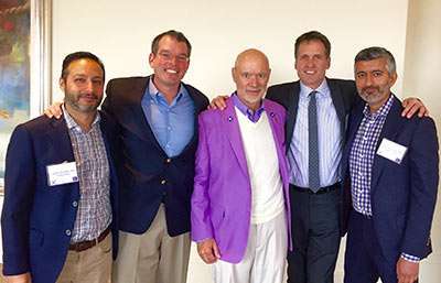 Larry Clark, center, with his pancreatic cancer “Dream Team” from Cedars-Sinai Medical Center. To the right is his surgeon, Dr. Nicholas Nissen.