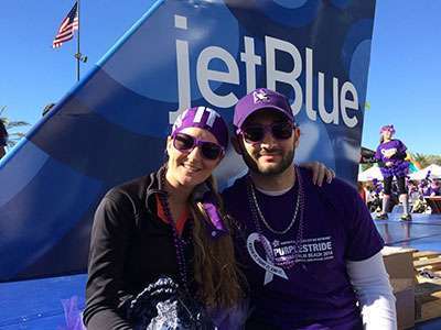 Candace and Andres Tejidor Wage Hope at PurpleStride Broward-Palm Beach.