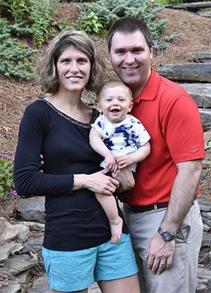 A recent family photo of Bryant with her husband Matt and their son Jimmy. 