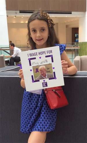 Stephanie, 10, advocates for change in honor of her uncle, Jim Fetty, who passed away from pancreatic cancer.