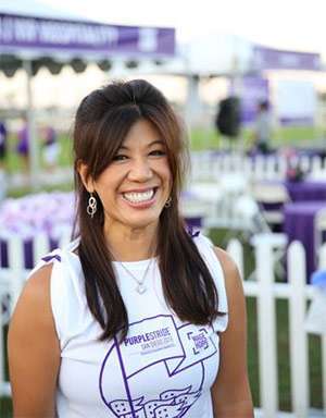 20-year pancreatic cancer survivor Anggie Becorest serves as the Affiliate Chair for the San Diego Affiliate of volunteers. 