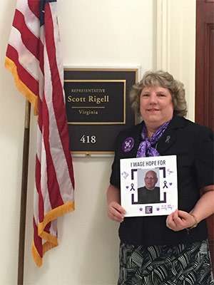 Barbara outside her Congressman’s office at Advocacy Day 2015. 