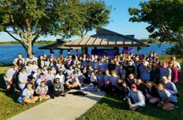 Team Kivitt, 150 people strong, raised almost $5,000 at PurpleStride Broward-Palm Beach 2016.