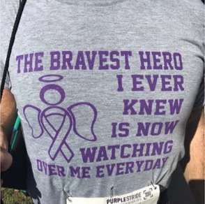 The Team Kivitt PurpleStride T-shirt was designed by the team captain’s son, Nick, and was worn by all of the team members. 