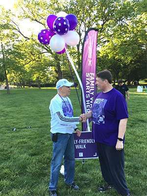 Andrew Miller and five-year pancreatic cancer survivor Mark Hurst