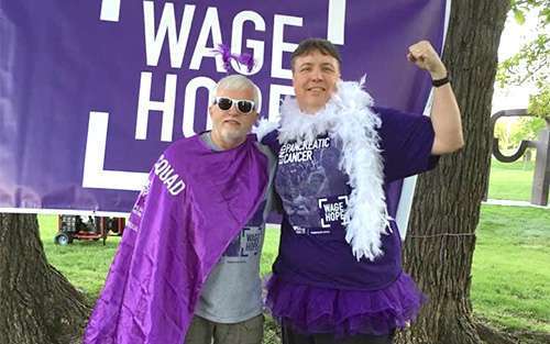 Best friends at PurpleStride together