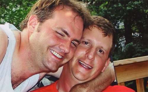 Hans Johnson with best friend Todd Hansen who was diagnosed with the disease four months before him and died in December 2015