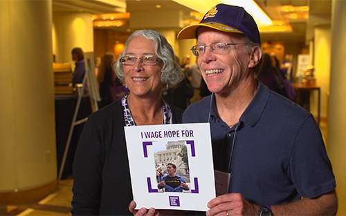 Yvonne and Dennis Noesen, parents of Tyler, who passed away from pancreatic cancer
