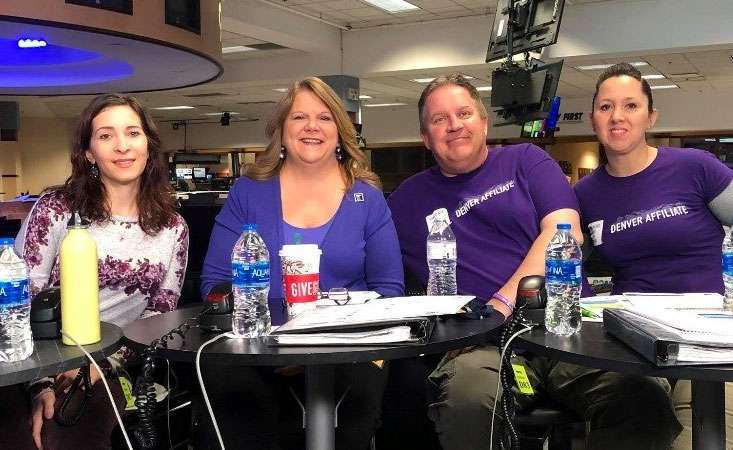PanCAN volunteers in Denver worked the pancreatic cancer hotline at 9NEWS TV station