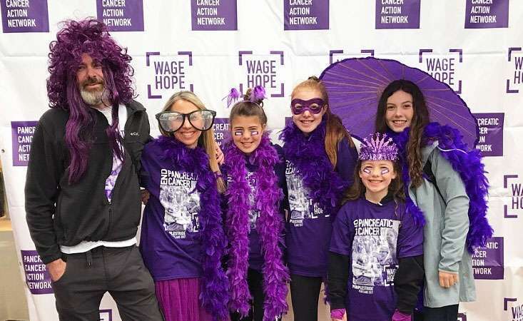 The Heidens dress up at PurpleStride Portland, 2017