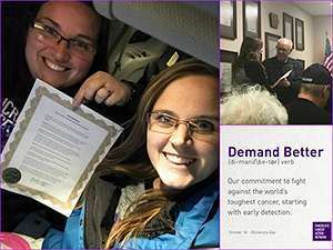 Pancreatic cancer advocates hold awareness proclamation for St. Ansgar and Mason City, Iowa