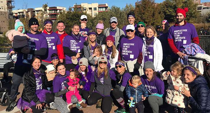 Team Tracy participants at PurpleStride walk to end pancreatic cancer in Atlanta