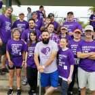 Family gathers at PurpleStride Austin 2018, the walk to end pancreatic cancer