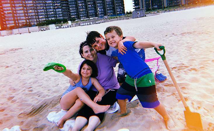 Pancreatic cancer survivor enjoys time with her three children