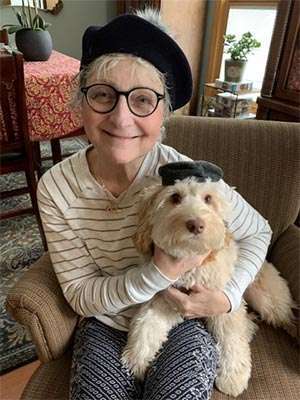 Pancreatic cancer survivor and her new emotional support dog 