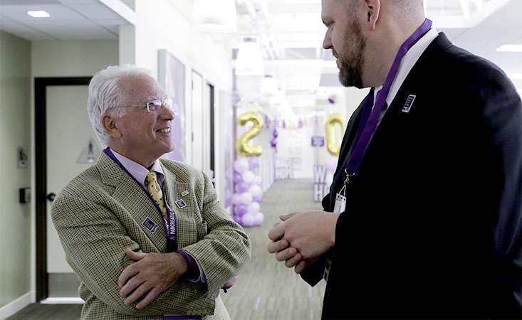 Two longtime pancreatic survivors at PanCAN’s 20th anniversary in their national office