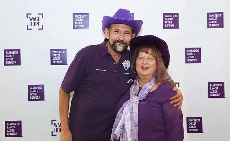 17-year pancreatic cancer survivor and her husband who volunteer for PanCANzs