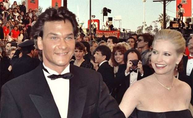 Actor Patrick Swayze and wife at the 1989 Academy Awards