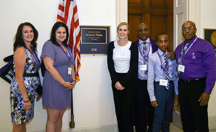 Group of pancreatic cancer advocates at the office of a U.S. House Representative of Florida