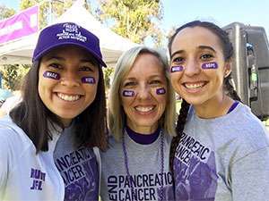 Mother and daughters attend PurpleStride walk to raise funds to fight pancreatic cancer