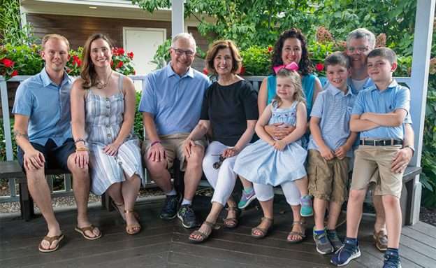 Stage IV pancreatic cancer survivor and family on summer vacation