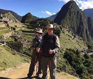 Pancreatic cancer survivor and wife in Machu Picchu