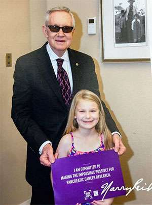 Young PanCAN advocate with Sen. Harry Reid of Nevada