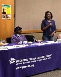 Pancreatic cancer survivor and her daughter speak at health fair to raise awareness