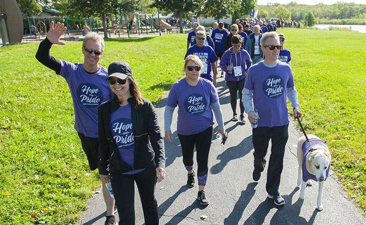 People walking at PurpleStride Iowa 2019