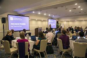 President and CEO of PanCAN at 2019 scientific meeting discussing Precision Promise
