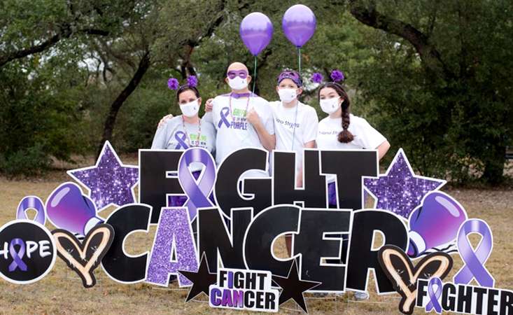 PanCAN PurpleStride San Antonio walk team in November 2020