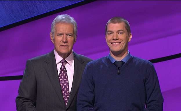 1. "Jeopardy!" host Alex Trebek and contestant Jason Idalski