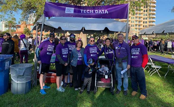 Doug Kelley (center back, smiling) was honored to become a PurpleStride 2020's Grand Club member.