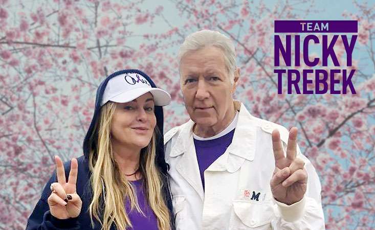 Nicky Trebek and father Alex Trebek at PurpleStride Los Angeles 2019