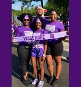 Gloria and her friends raise awareness and funds at PurpleStride Washington D.C.