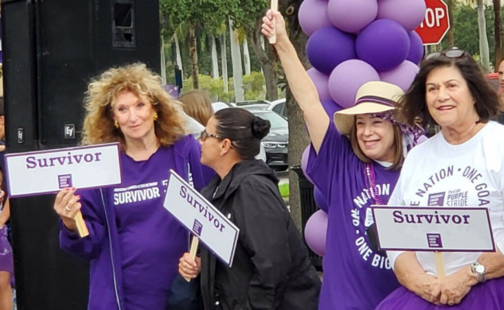 Reesa Levy, left, pancreatic cancer survivor, at PanCAN PurpleStride 2022