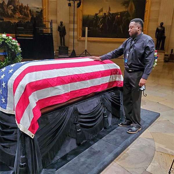 The body of John Lewis lies in state while nephew Ron Lewis reflects