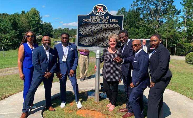 PanCAN Founder Pam Marquardt with the John R. Lewis family at a historic marker ceremony.