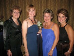 Marilyn Myrow (left) and friends at PanCAN’s “An Evening With the Stars” gala in Beverly Hills.