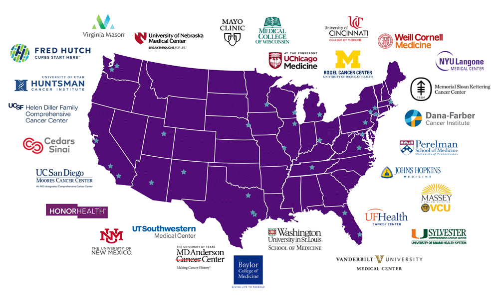 Map of Precision Promise Clinical Trial Consortium Sites